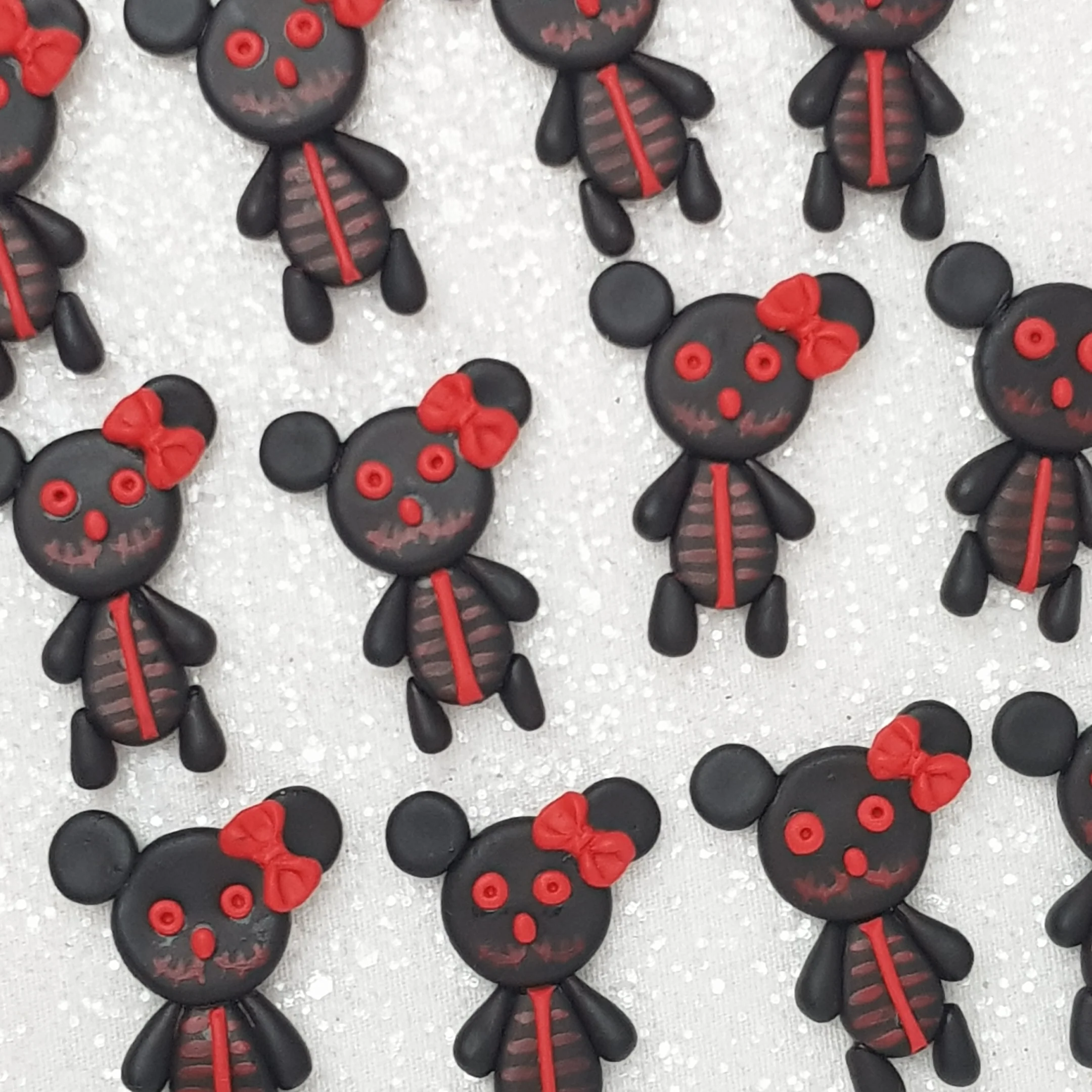 Skull Bear - Embellishment Clay Bow Centre