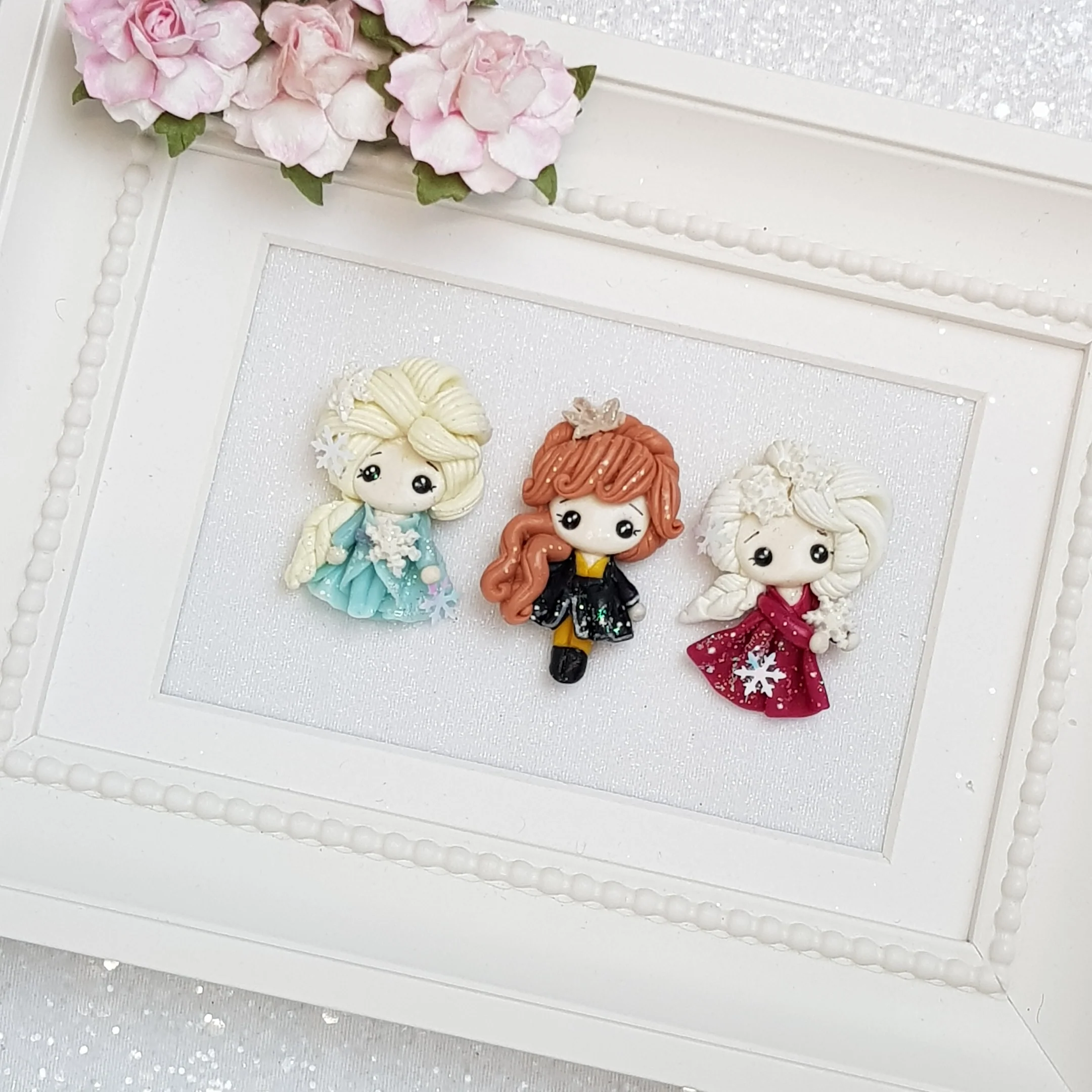 Snow Princess - Embellishment Clay Bow Centre