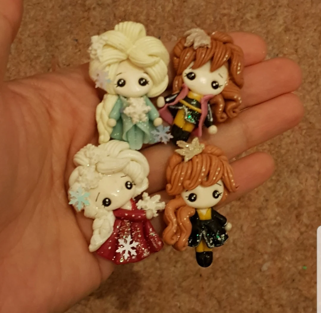 Snow Princess - Embellishment Clay Bow Centre - Image 2