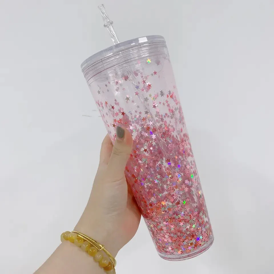 Snowglobe Double Wall Clear Insulated Pre Drilled  Tumbler - 24oz - Image 2