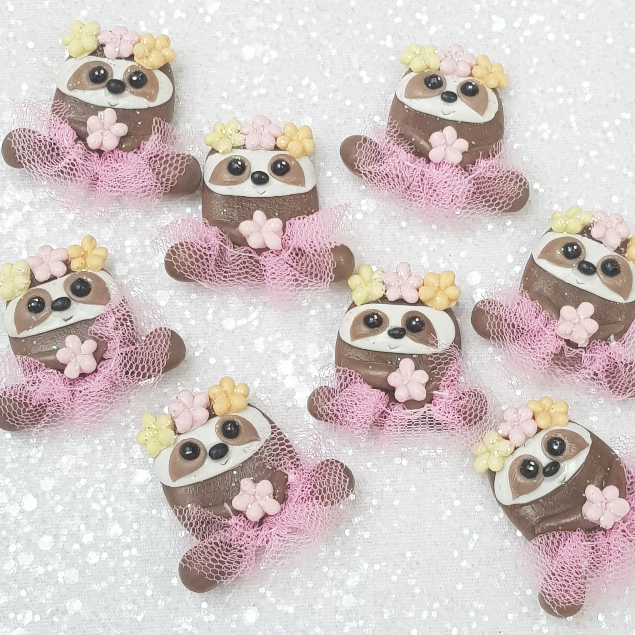 Spring animal dancing tutu - Handmade Flatback Clay Bow Centre