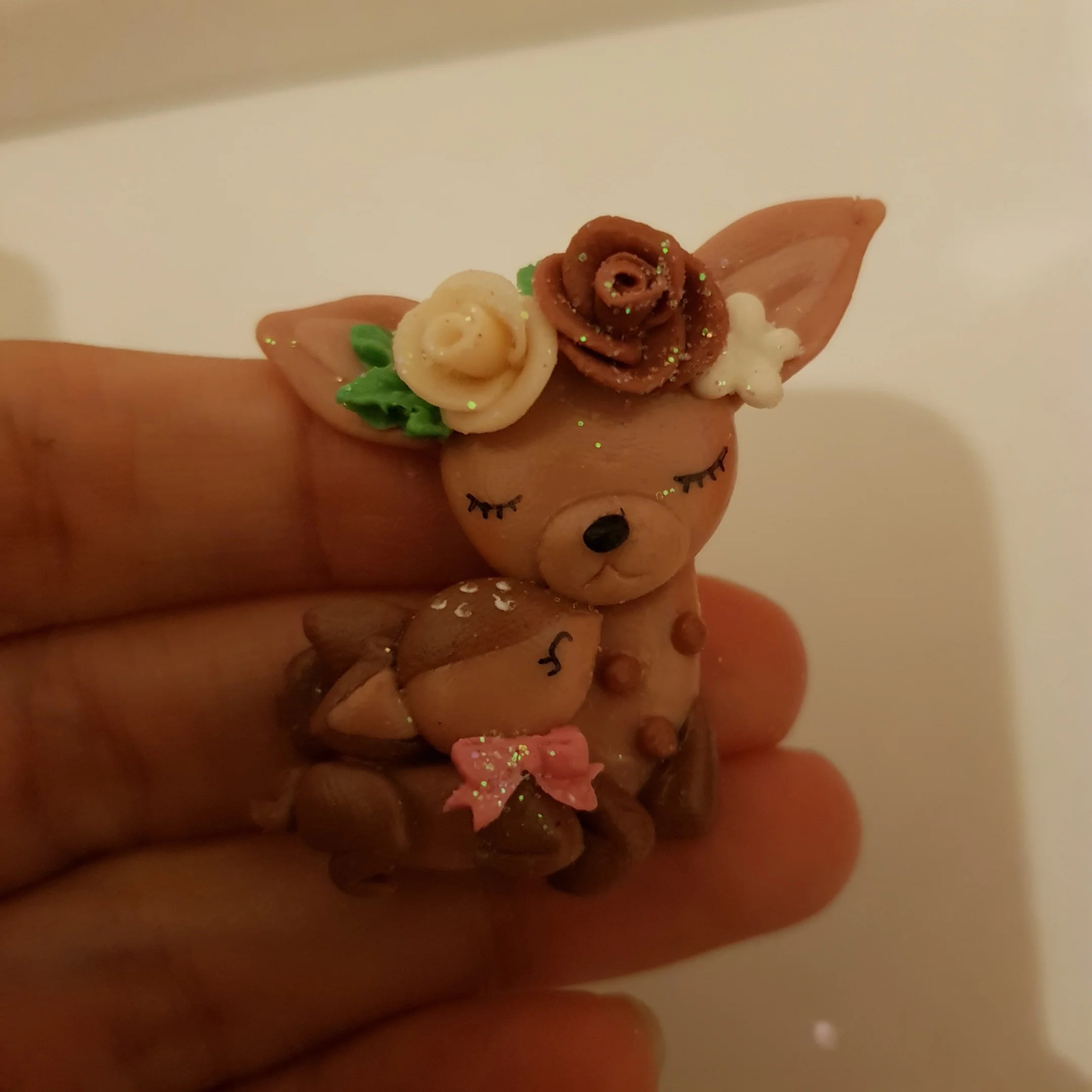 Spring Animals baby - Handmade Flatback Clay Bow Centre - Image 2