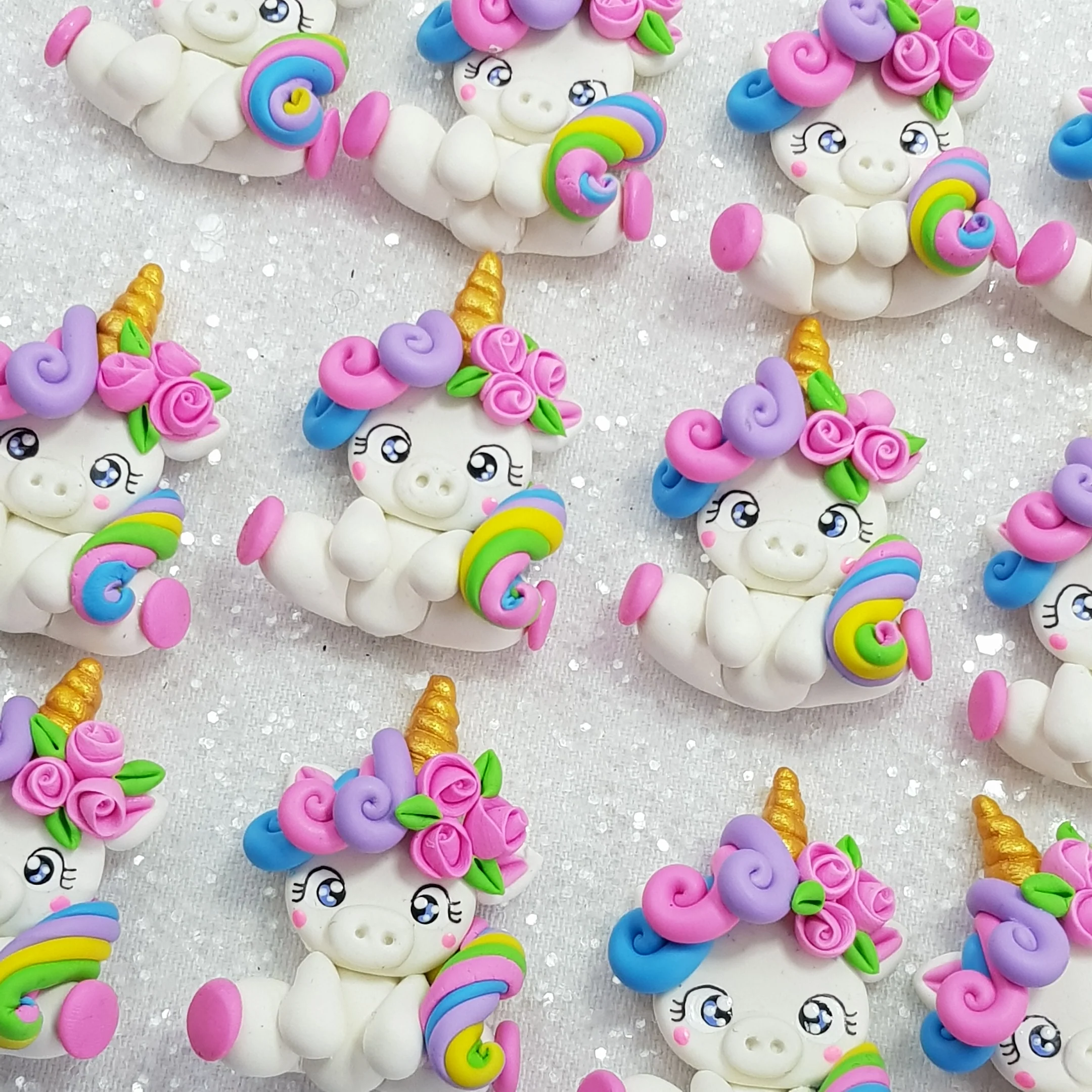 Spring Unicorn - Embellishment Clay Bow Centre - Image 2