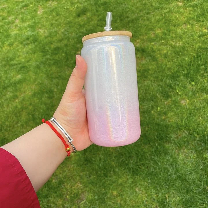 Sublimation 16oz  Shimmer Holographic Beer Glass Can Cup Libbey - Image 2