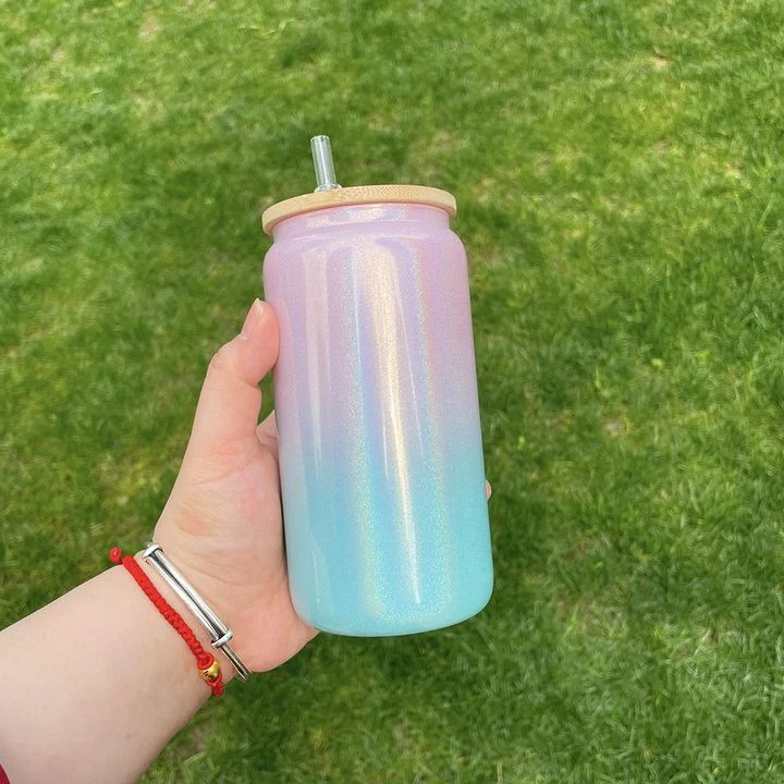 Sublimation 16oz  Shimmer Holographic Beer Glass Can Cup Libbey - Image 3