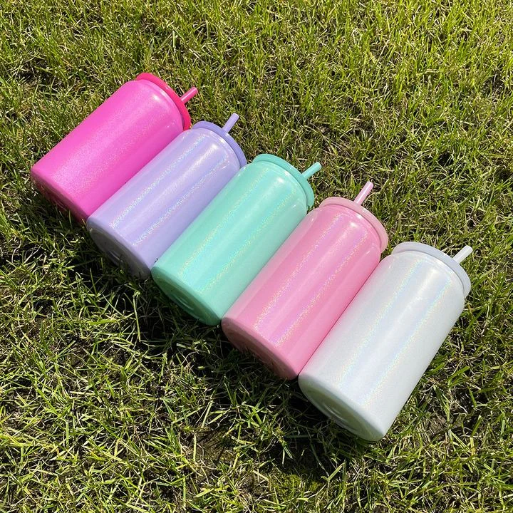 Sublimation 16oz Shimmer Holographic Beer Stainless steel Can Cup Libbey - Image 3