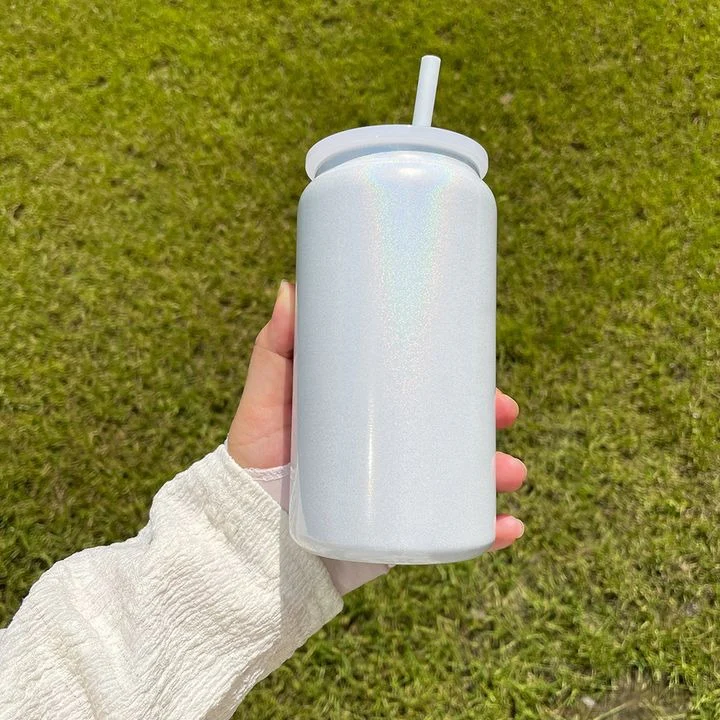 Sublimation 16oz Shimmer Holographic Beer Stainless steel Can Cup Libbey - Image 4