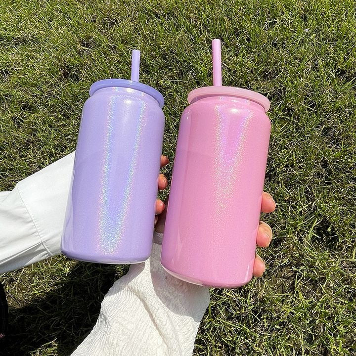 Sublimation 16oz Shimmer Holographic Beer Stainless steel Can Cup Libbey - Image 7