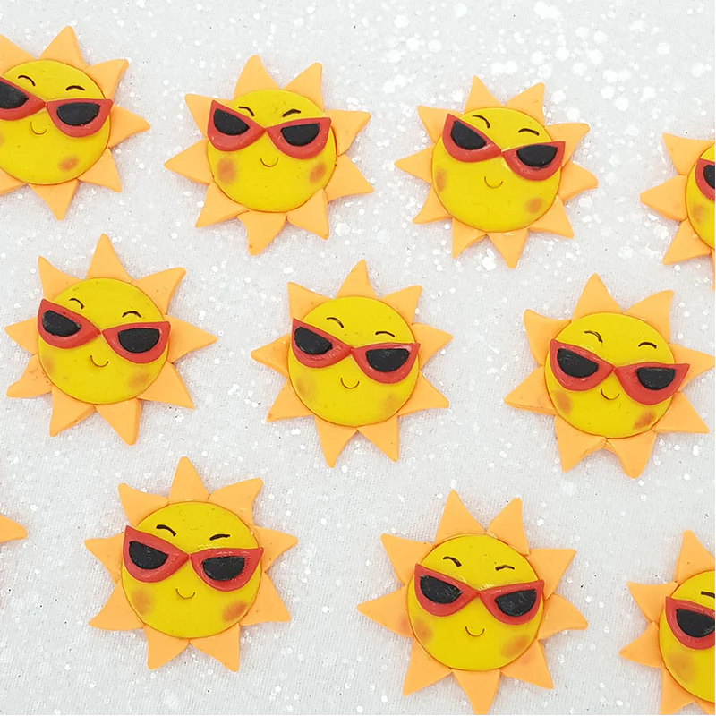 Sun and cool shades - Handmade Flatback Clay Bow Centre