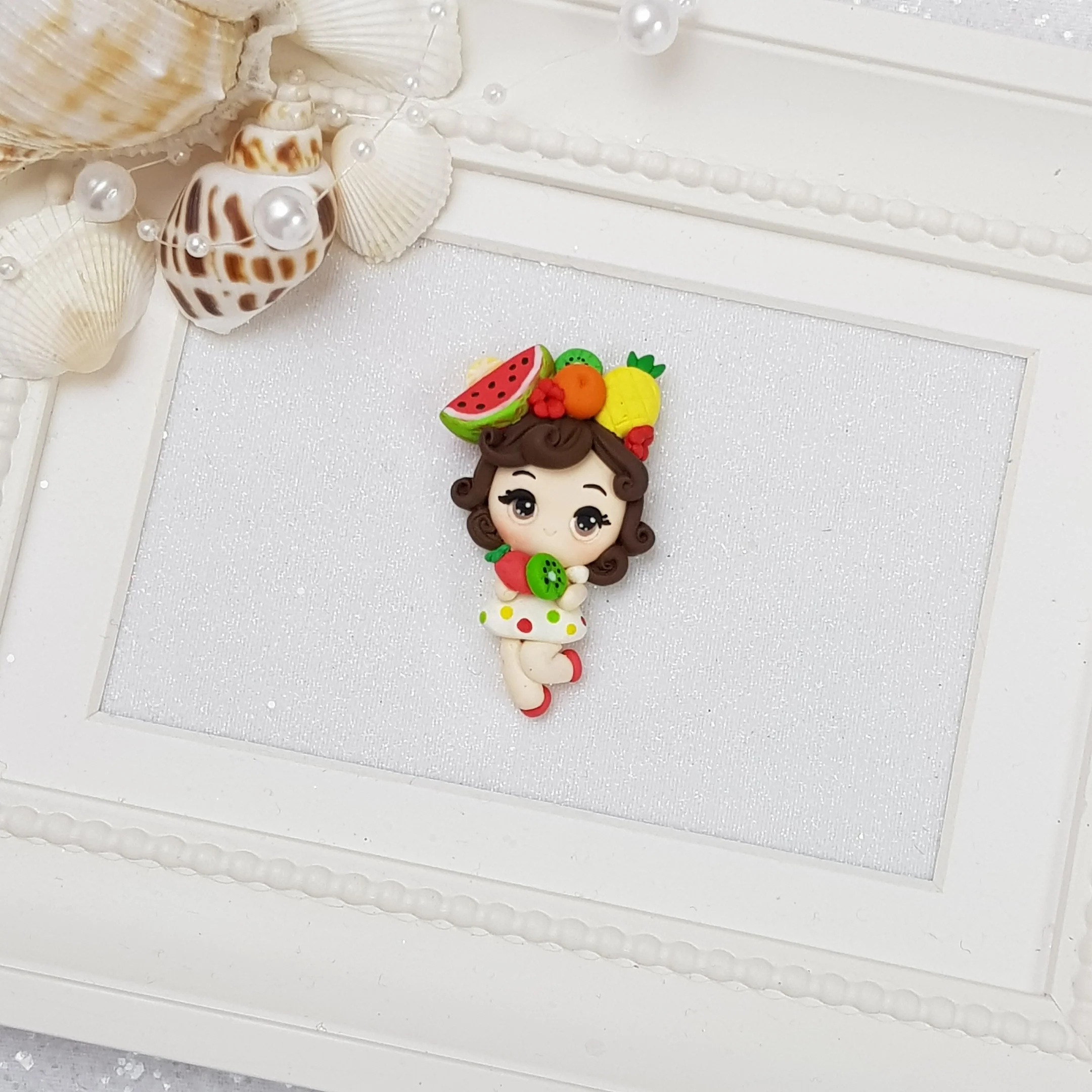 Tropical Fruit Girl - Embellishment Clay Bow Centre - Image 2