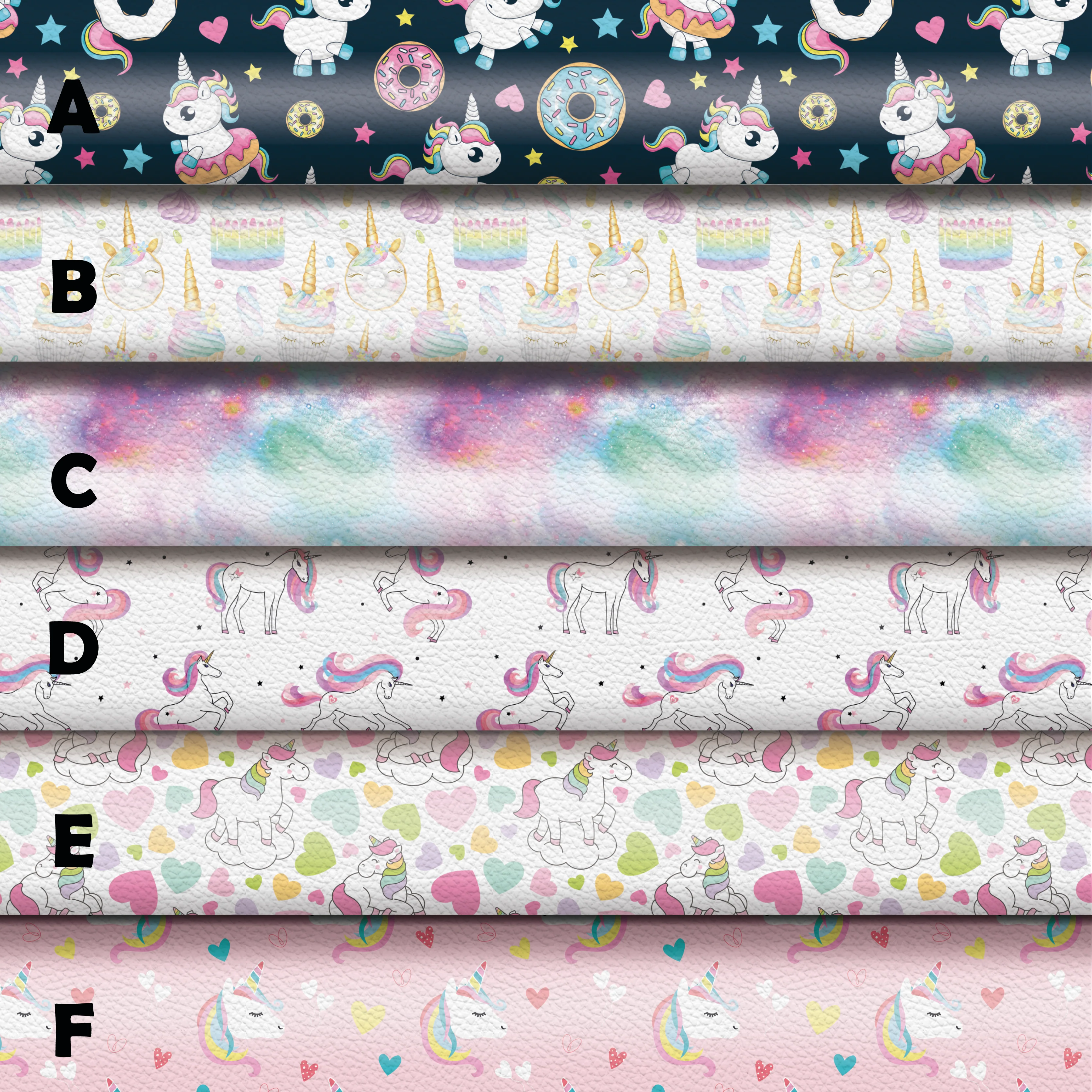 Unicorn cake , birthday, donut   - Pu Leather vinyl - canvas - choose Fabric material Sheets