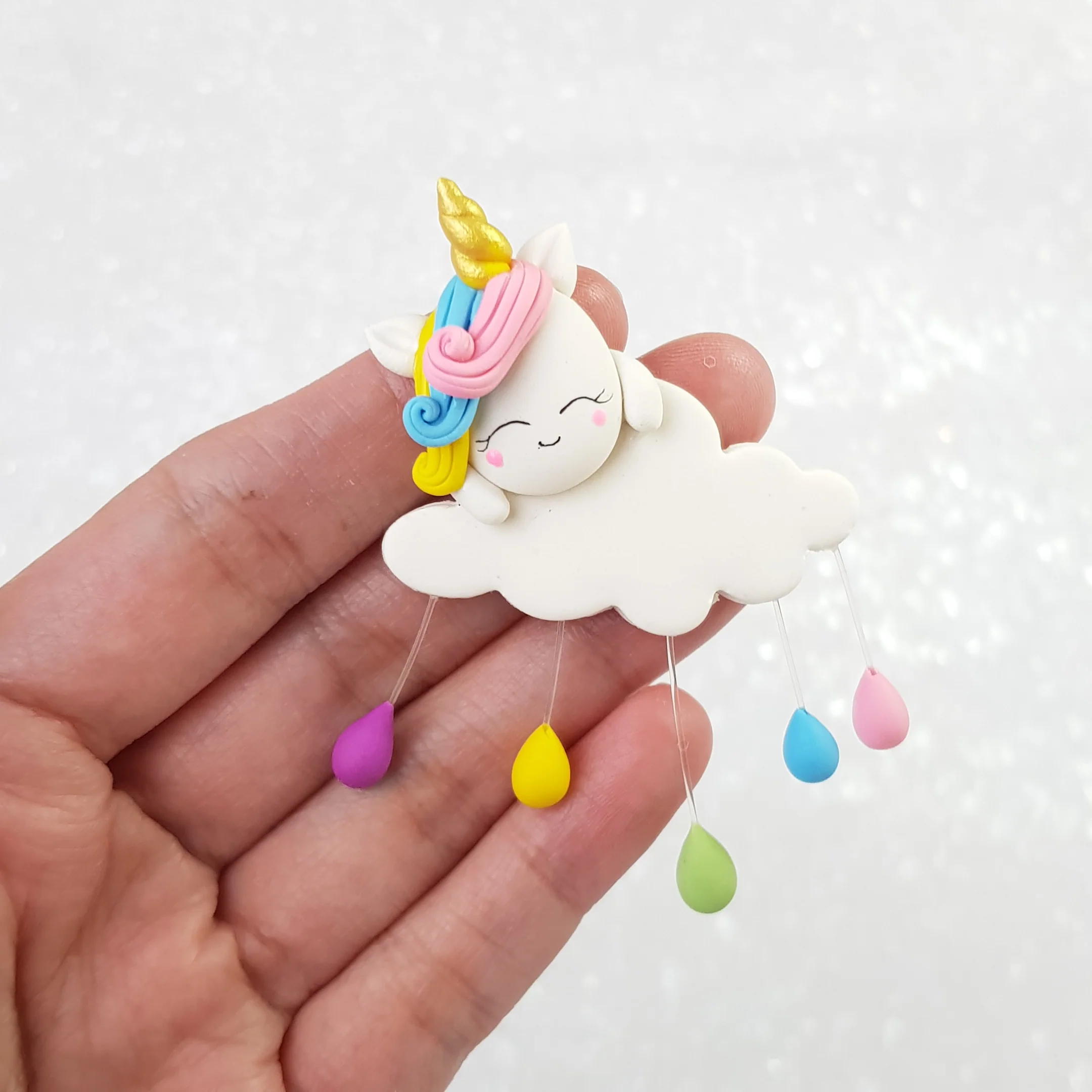 Unicorn Cloud - Embellishment Clay Bow Centre