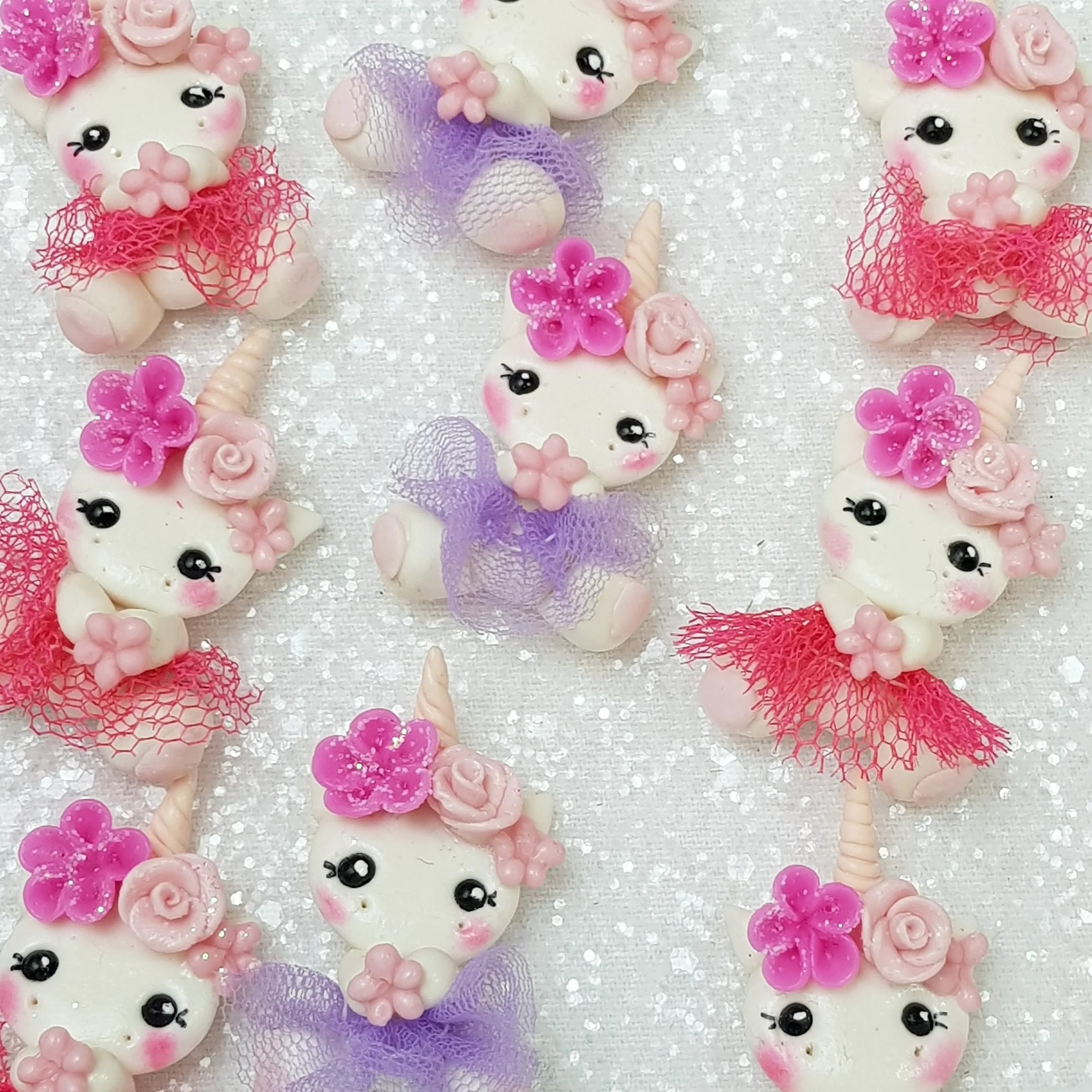 Unicorn dancing in tutu - Embellishment Clay Bow Centre