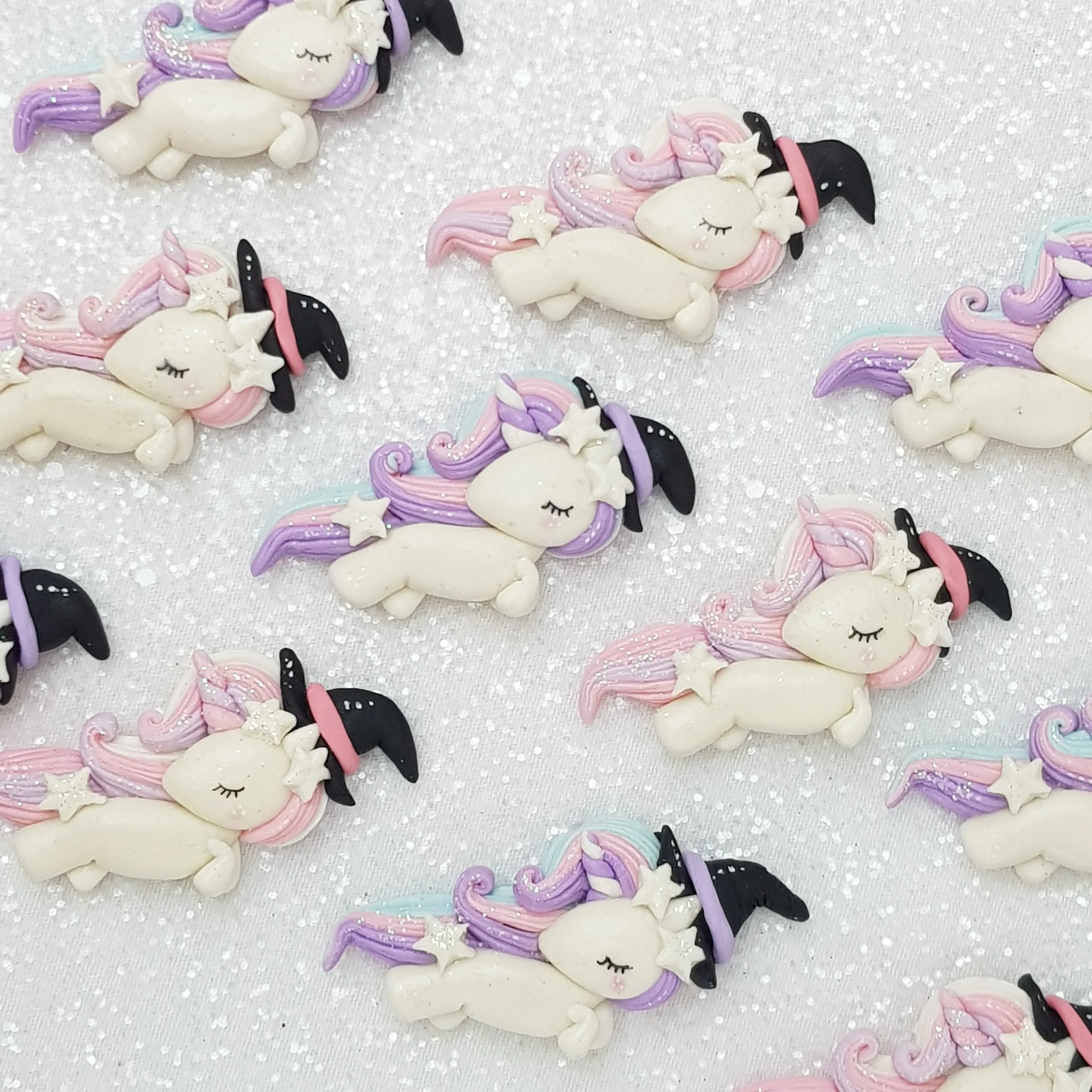 Unicorn Halloween - Embellishment Clay Bow Centre