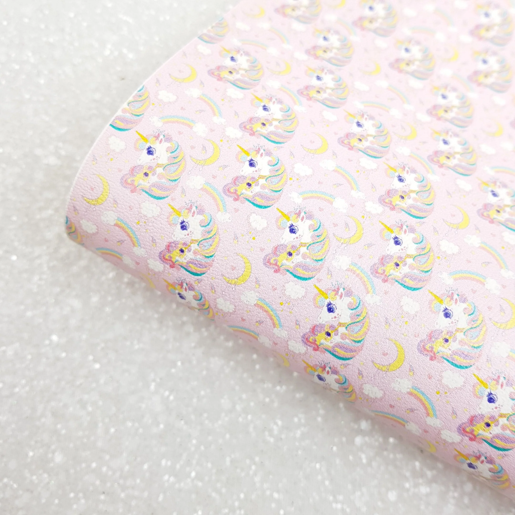 Unicorn - Pu Leather vinyl - canvas - choose Fabric material Sheets