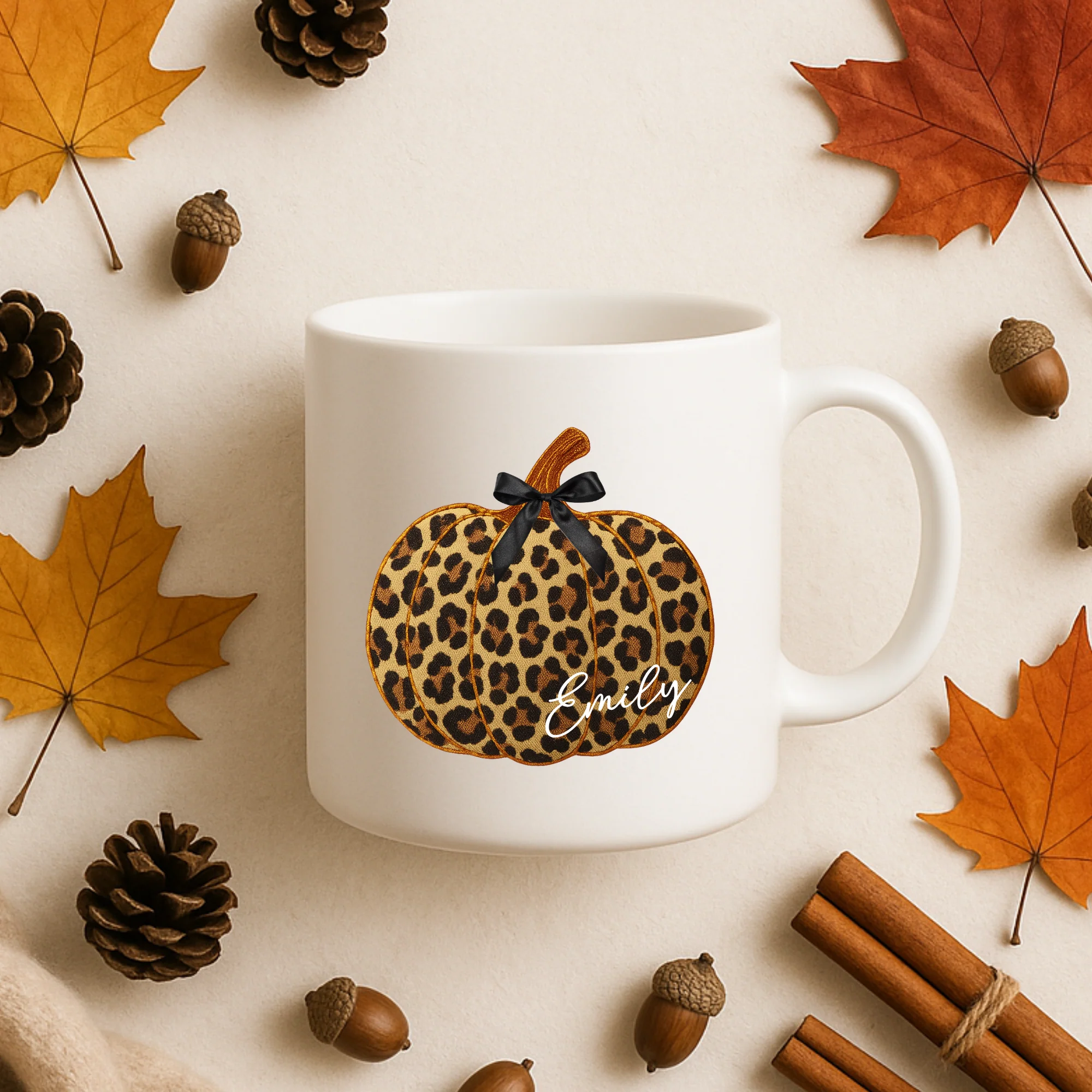 UV DTF - personalised seamed leopard pumpkin