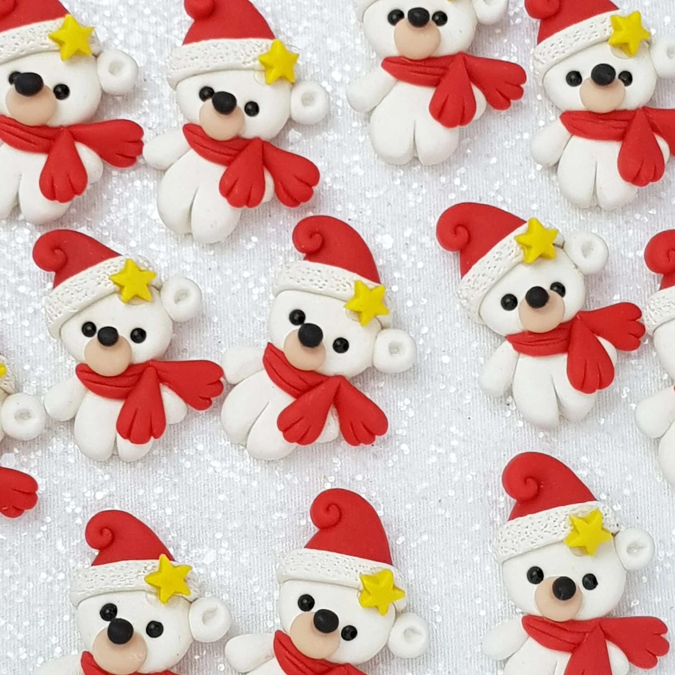 white bear - Clay Charm Embellishment