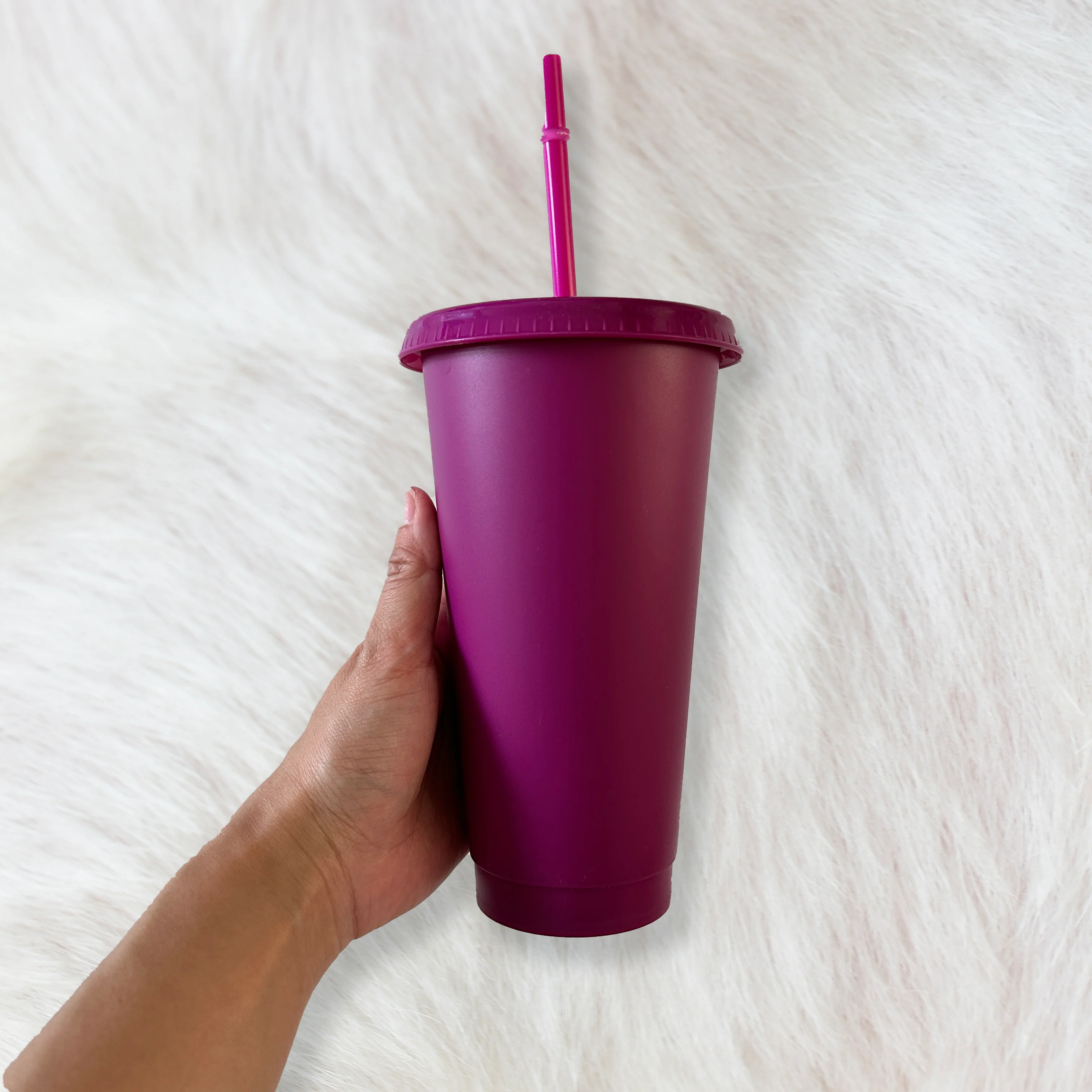 Wine  - Solid colour Cold cup 24oz