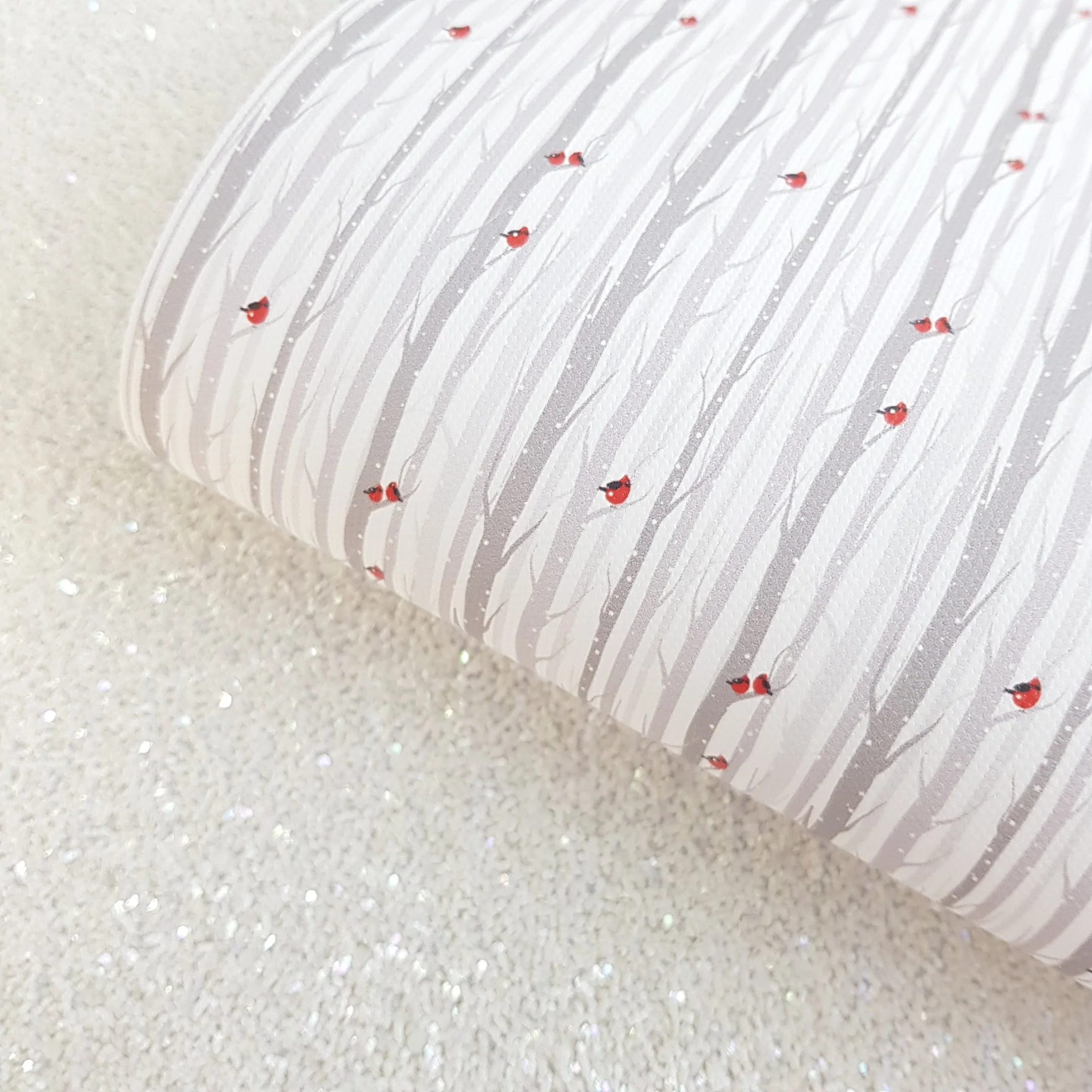 winter Christmas robin  - Pu Leather vinyl - canvas - choose Fabric material Sheets