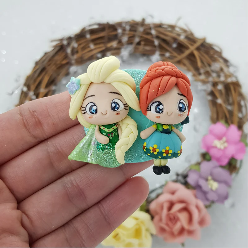 Winter princess cameo A - Embellishment Clay Bow Centre