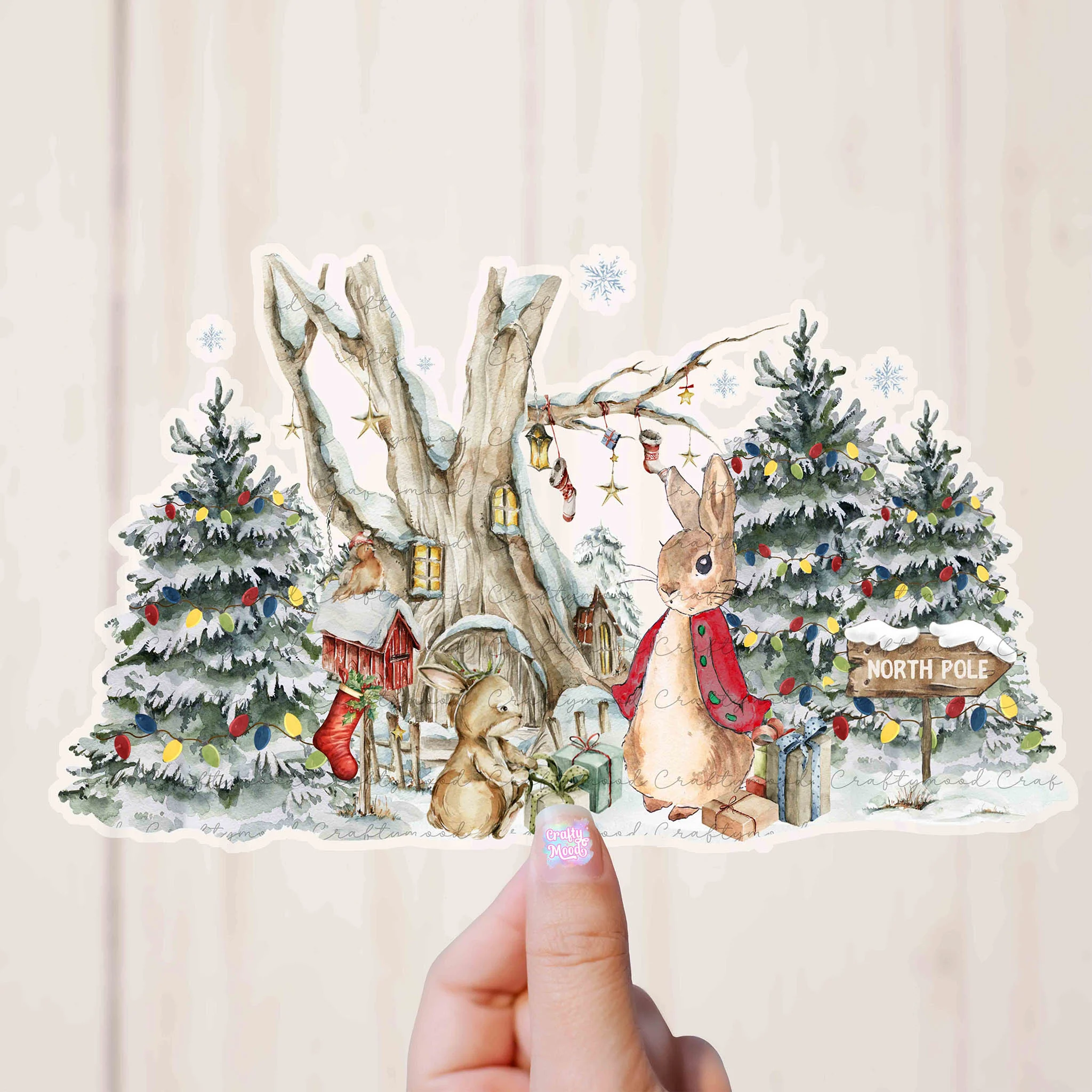 Winter Woodland peter - Transparent Sticker for Magnetic box - Image 4