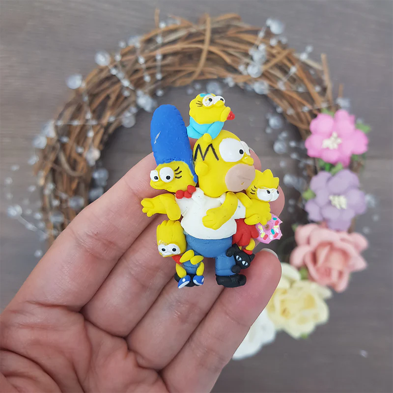 Yellow big family - Handmade Flatback Clay Bow Centre